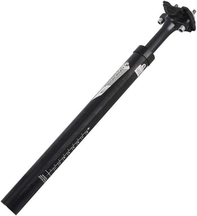 Verende Zadelpen - Fiets Zitbuis - Comfortabel Fietsen - Schokabsorberend Rubber - 316 x 400 mm - Zwart