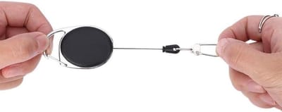 Badgehouder met clip - Naam kaarthouder - Werk identificatie - Intrekbare rolclip - 7.4 x 5.4 cm - Zwart