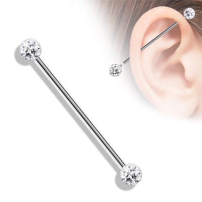 Industrial piercing PVD ferido - zilver - LMPiercings