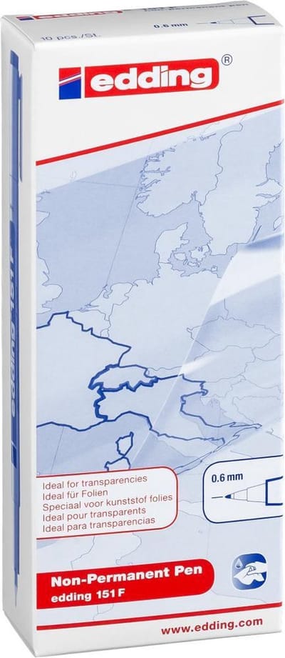 Edding 151 F Non-Permanent Pen Blauw