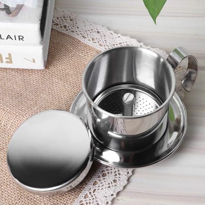Koffiezetapparaat Pot - Druppelfilter Koffiezetter - Verse Koffie Maken - Afneembaar Ontwerp - Compact Formaat - Zilver