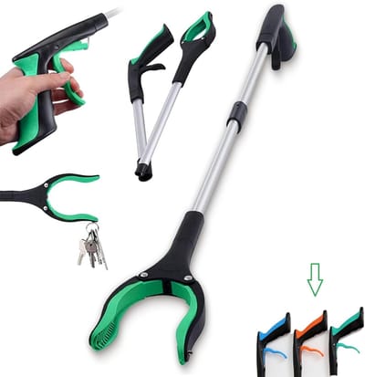 Grijpstok - Grijparm voor Ouderen & Invaliden - Opvouwbare Afvalgrijper met Magneet - 83cm - Groen