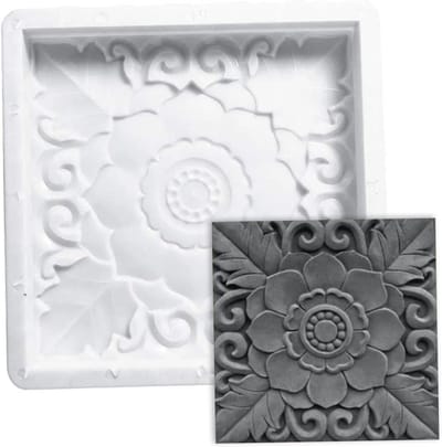 Betonmal Stapsteen - Pad Maker - Tuin Bestraten - Herbruikbaar Kunststof - 40x40x3.5 cm - Wit