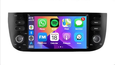 Autoradio 1/16GB met Carplay en Android auto | Geschikt voor Fiat Punto Evo en Grande Linea 2009-2018 | Radio scherm met Navigatie| 2009 2010 2011 2012 2013 2014 2015 2016 2017 2018