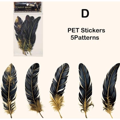5 stuks/pak Veren Stickers PET DIY Scrapbooking Kunst Collage Junk Journal Decor Sticker Kantoorartikelen zwart