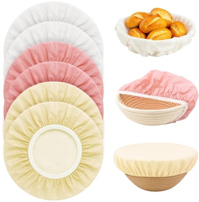 Dailygoods- Afdekhoezen 6 Stuks - Herbruikbare Deeggerhoes - Elastische Afdekhoezen - Voor Levensmiddelen - Brood Bakken Accessoires - Diverse Kleuren - Dekkleden