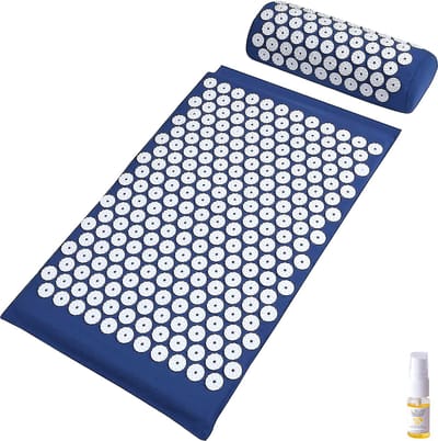 Slimtron Relief Mat Blauw spijkermat - Ontspanning en Pijnverlichting - acupuntuurmat - met 10 ml Aurgan arganolie - massagemat - massage mat