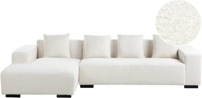 LUNGO - Hoekbank - Wit - Rechterzijde - 285 cm - Bouclé