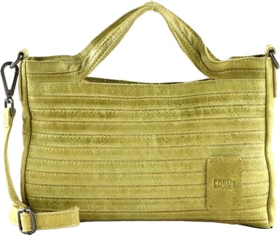 FREDsBRUDER Leren Handtas Schoudertas Ibbick Crossbody Bag Light Yellow Moss Geel