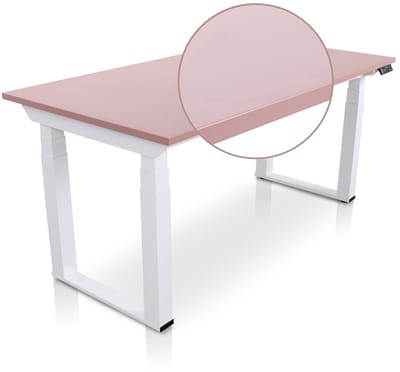 Lineaflex MRC SOLID Zit-Sta Bureau – Elektrisch Verstelbaar – 160x80 cm – Blad Dusty Rose – Wit Frame – ARBO Norm NEN-EN 527 – Met memorybediening – 200 KG Draagvermogen – 130 cm Hoog