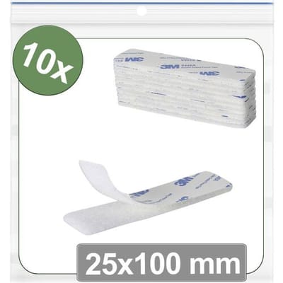 Quadrios 25CA672 Klittenband punten Om vast te plakken Haak- en lusdeel (l x b) 25 mm x 100 mm Wit 10 stuk(s)