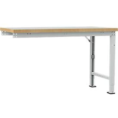 Manuflex aanbouw-werkbank Profi speciaal, tafelblad kunststof, 1500 x 700 mm, lichtgrijs