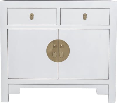 Fine Asianliving Chinese Kast Sneeuw Wit - Orientique Collectie B90xD40xH80cm Chinese Meubels Oosterse Kast