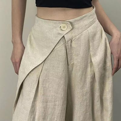 Chic Designgevoel Chic Zomerstijl Dames Wijde Pijpen Broeken Gepersonaliseerd Eenvoudig Los Drijvend Stof Broeken XXL