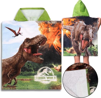 Jurassic World Kinderponcho met capuchon voor jongens 50x115 cm OEKO-TEX