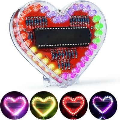 LED Soldering Project in Hartvorm, DIY Soldering Kit voor Studenten, Educatieve Elektronica Set, Handgemaakte Cadeaus voor Valentijnsdag, Creatief Leerproject en Hobby Set