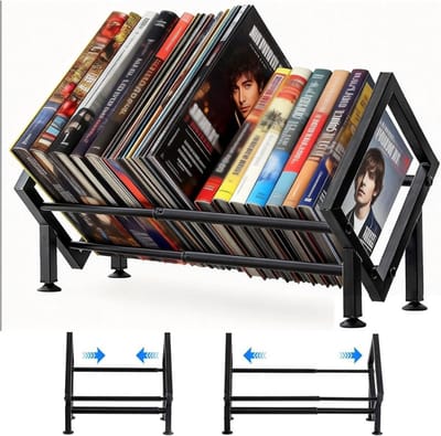 SNJY® LP Opbergsysteem - Vinyl Houder - Platenrek - 20D x 45,5B x 27H cm - Zwart