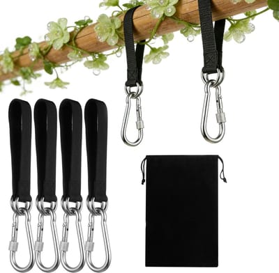 Hangmat Bevestigingsset - Ophangriemen - Veilig Ophangen - Versterkte Naden - 305 cm - Zwart