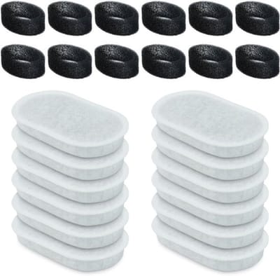 Allecta - Waterfonteinfilters voor huisdieren - 24 stuks - Vervangende filters - Kat - Huisdier fontein - Roestvrijstaal - 2L en 3,2L