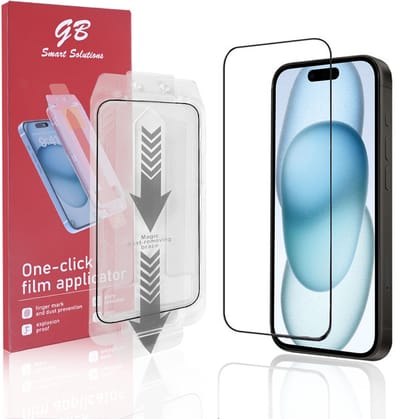 GB ProGuard Elite Screenprotector voor iPhone 15 - Applicator Film – Gehard Glas – Volledige Dekking – Krasbestendig & Schokabsorberend