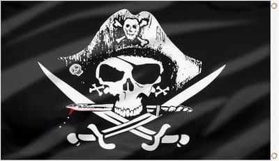 Piratenvlag 150 x 90 cm Dubbelzijdig met Messing Oogjes - Perfect voor Halloween Feest, Tuin Decoratie en Binnengebruik - Set van 2 Zwarte Piratenvlaggen