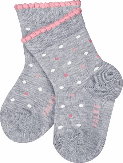 FALKE Little Dot elastische zone bij de enkel katoen sokken baby grijs - maat 62-68
