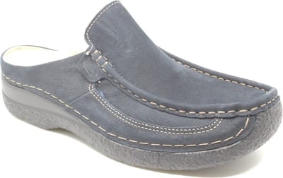 Wolky Klompen Roll Slide blauw nubuck