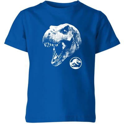 Jurassic Park T Rex Kids' T-Shirt - Blue - 98/104 (3-4 jaar)