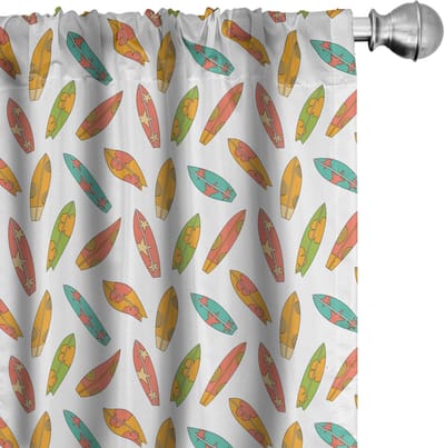 ABAKUHAUS Surfplank Voorhangen – Geometrische Panelen – 2x75x245 cm – Microvezel Meerkleurig