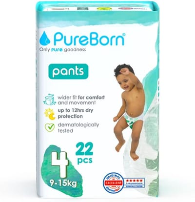 Babybroekjes Luiers - Pampers - Droog en Comfort - Tot 12 Uur Bescherming - Maat 4 (9-15kg) - Wit