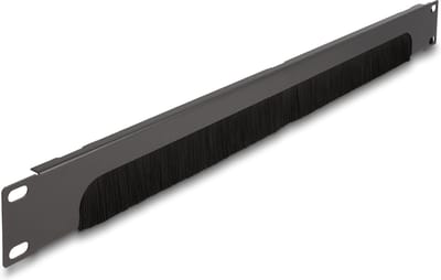 Delock 19″ Cable Management Brush Strip open at the bottom 1U black