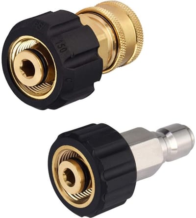 Adapterset voor hogedrukreinigerslang - M22 naar 3/8 snelkoppeling voor hogedrukreinigerslang - 5000 psi