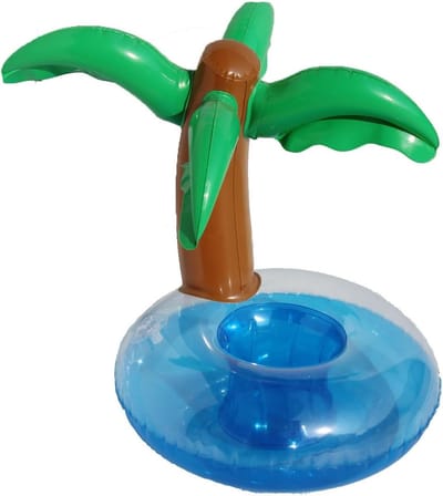 Opblaasbare Drinkhouder voor het Zwembad, Drijvende Bekers voor Feesten, Tropische Kokosnoot Boom Float