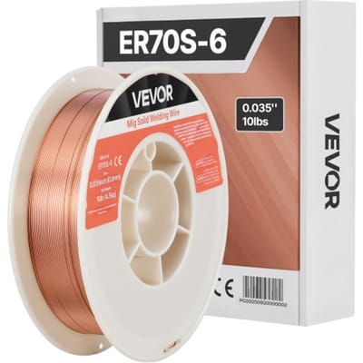 VEVOR MIG-lasdraad 0,9 mm, massieve lasdraad ER70S-6, beschermgasdraad, 4,5 kg draadspoel gemaakt van constructiestaal met een hoog gehalte aan deoxidatiemiddel voor beschermgaslassen in alle lasposities
