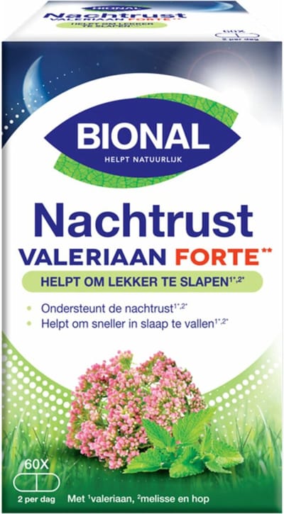 Bional Nachtrust Valeriaan Forte - 2 x 60 capsules - Voordeelverpakking