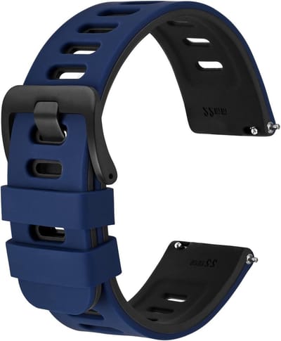 Stijlvolle Twee Kleurige Horlogebanden van Silicoon Rubber met Snelle Bevestiging, Vervangingsbanden voor Mannen en Vrouwen, RVS Gesp, Bandbreedte 18mm en 20mm