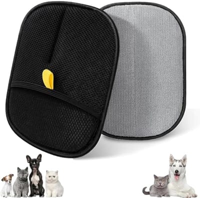 Dubbelzijdige dierenharen-handschoenen voor honden en katten - 2 stuks - wasbaar en herbruikbaar