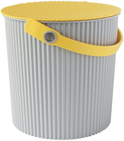 Hachiman opbergemmer Fraichair L, kunststof, grijs, geel, 10 l, 230632