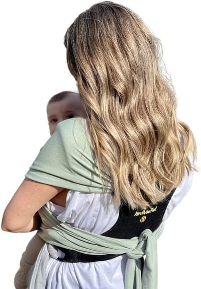Draagzak Baby - Baby Draagzak Draagdoek - Baby Dragen - Ergonomische Rugsteun - Tot 9 kg - Mintgroen