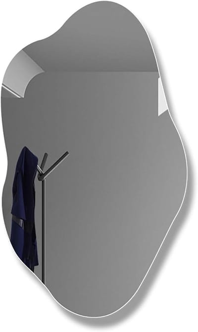 Cosmetische spiegel - Wandspiegel decoratief - Make-up aanbrengen - Asymmetrisch design - 34x56 cm - Zilver