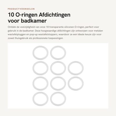 Dailygoods- O-ring 10 Stuks - Afdichtingsring - Siliconen - Badstop - Universele Pakkingen - Binnendiameter 34 mm - Afdichtring