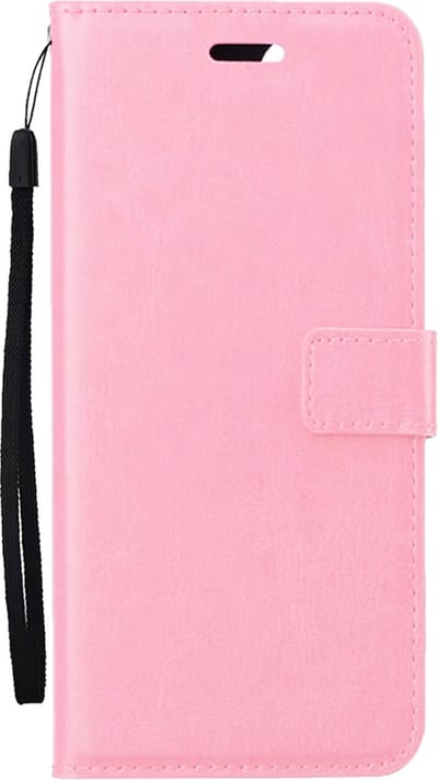 Hoes - Met Pasjeshouder - Geschikt voor Apple iPhone 16 Plus - Luxe Bookcase Portemonee - Flip Case - Kunstleer Book Case - Flipcase - Book Cover - Walletcase - PortemonneeHoes - Lichtroze