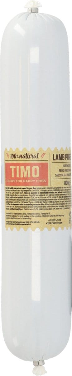 Timo Pure Meat Worst 800 g - Hondenvoer - Lam Vanaf >3 Maanden
