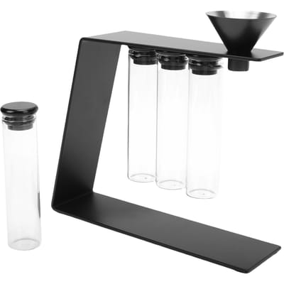 Tubes de stockage de grains de café à dose unique Caves à grains de café avec valve d'échappement unidirectionnelle Flacons de dosage avec support magnétique black
