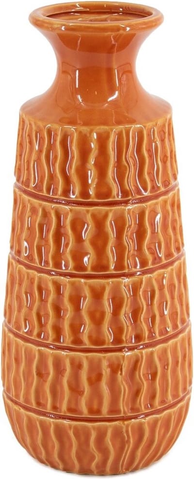 HomeBound by KY | Aardewerk vaas tangerine/oranje | 16x16x38cm | vaas aardewerk