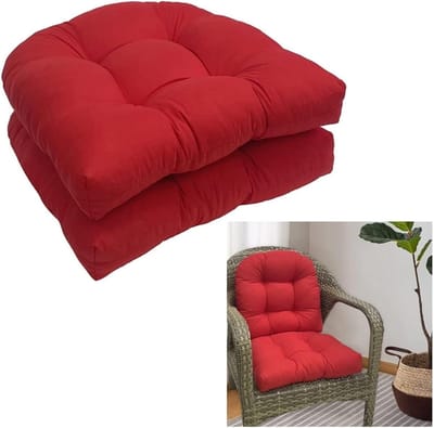 Stoelkussens Set - Buitenkussens Patiokussens - Buiten Zitten - Waterbestendig Weerbestendig - 48x48cm - Rood