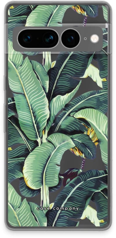 Case Company® - Hoesje geschikt voor Google Pixel 7 Pro hoesje - Bananenbladeren - Soft Cover Telefoonhoesje - Bescherming aan alle Kanten en Schermrand