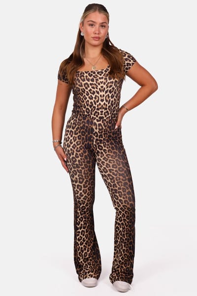 Getdrezzed Body - Maat: M - T shirt met vierkante hals leopard