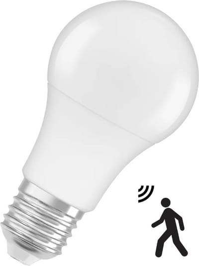 Osram Classic LED E27 Peer Mat 8.8W 806lm - 827 Zeer Warm Wit | Bewegings- En Lichtsensor - Vervangt 60W
