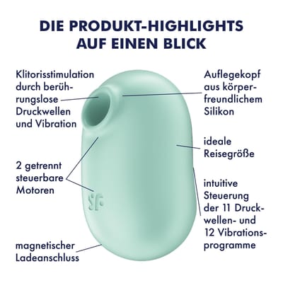 Satisfyer, vibrator, drukgolfvibrator, 'Pro To Go 2', 8,5 cm, ideaal voor onderweg, 2 motoren